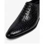 Pantofi eleganti barbati din piele naturala Havana Croco Lac Negru